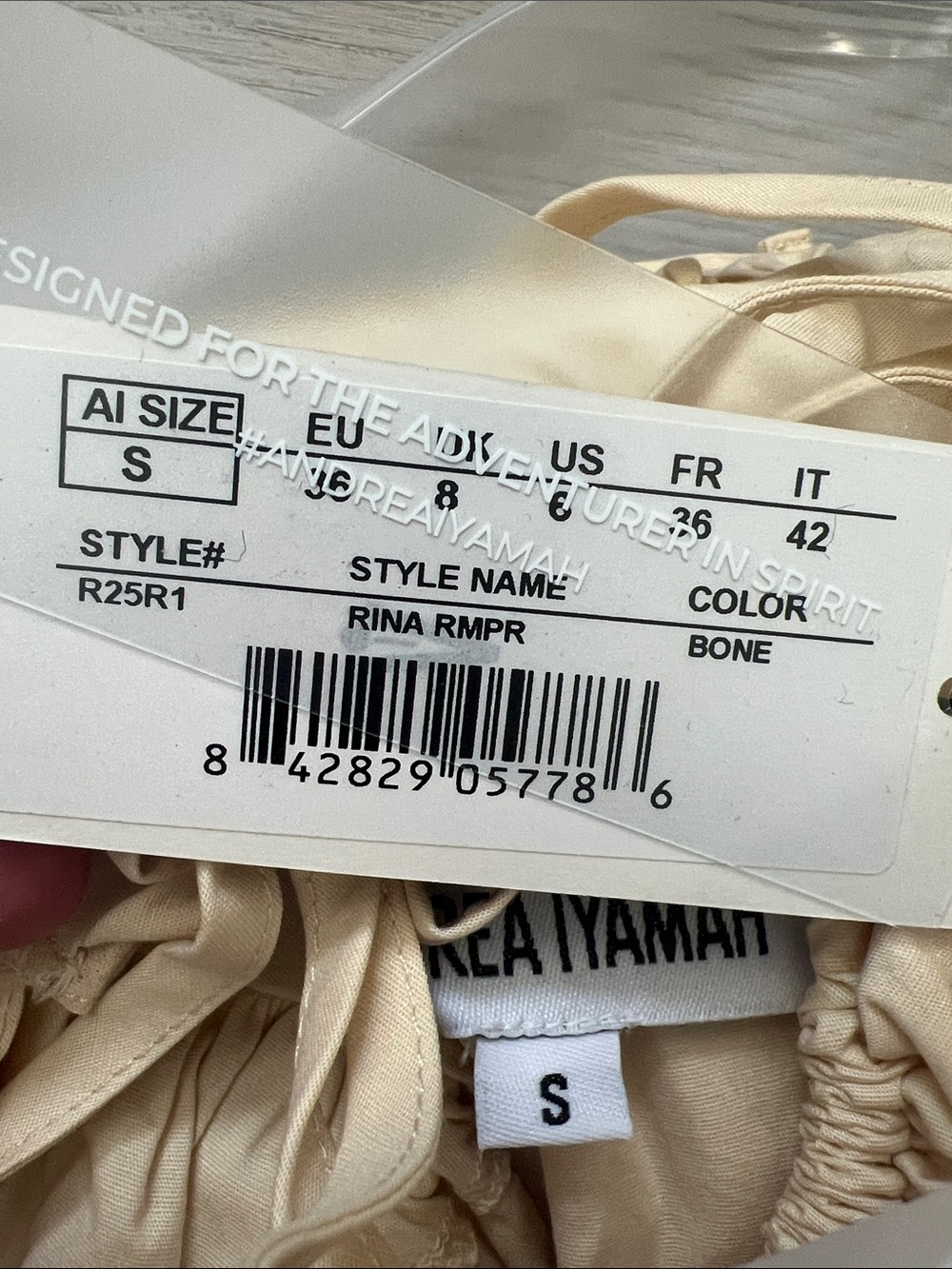 NWT | Andrea Iyamah Rina Romper in Bone, Size S - Picture 4 of 4